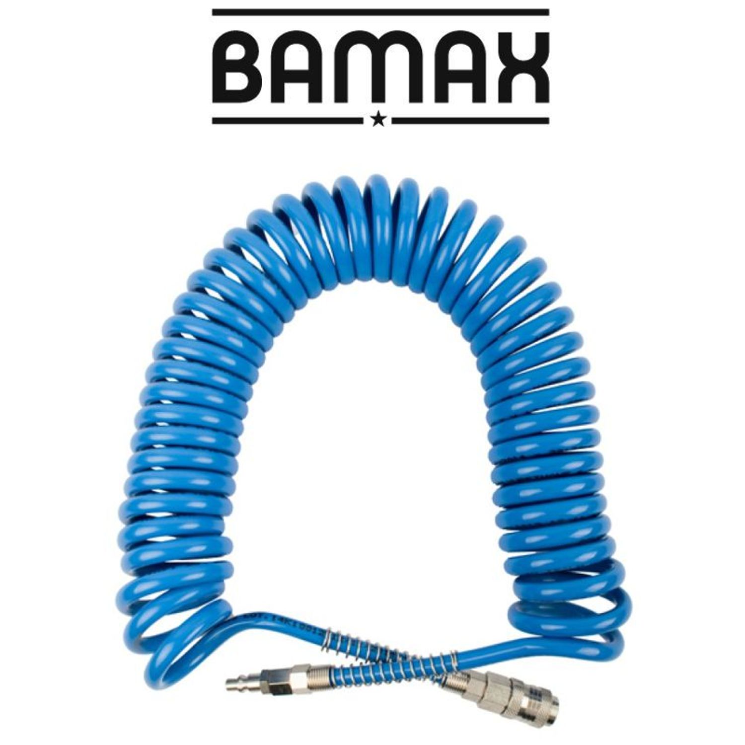 Spiral Polyp Hose Blue 6.5mmx10mmx12m With Quick Couplers Bx15pu12-6,5